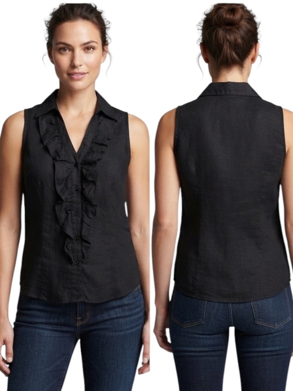 Ninety women’s blouse tank top size L black